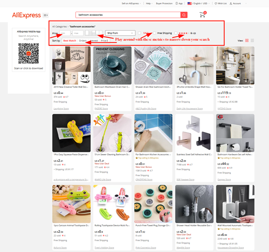 how to search on Aliexpress